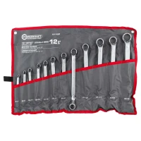 Ключи накидные отогнутые на 75град., набор 12пр. (6х7, 8х9, 10х11, 12х13, 14х15, 16х17, 18х19, 20х22, 21х23, 24х27, 25х28, 30х32мм)