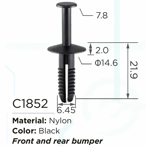 Клипса для крепления внутренней обшивки а/м БМВ/ Вольво пластиковая (100шт/уп.)