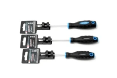 Отвертка шлицевая магнитная ''Profi''S2 SL4.0х100мм, на пластиковом держателе