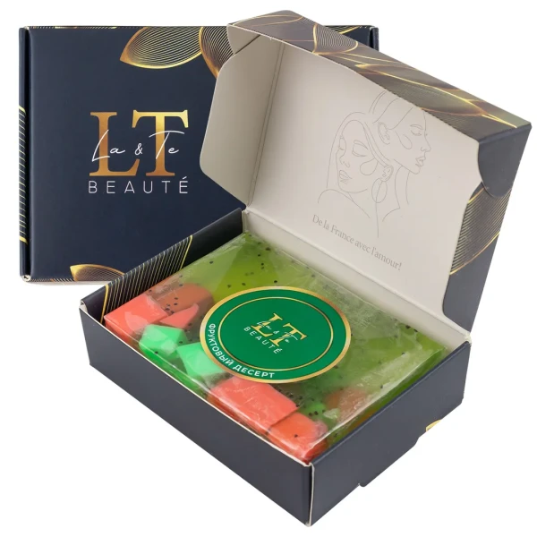 Мыло(+ уп)твердое ручной работы с добавлением эфирных масел ''Фруктовый десерт''