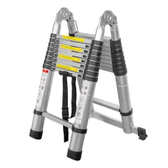 Лестница-стремянка телескопическая алюм. бытовая 2.8+2.8м (9+9 ступ.)