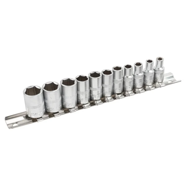Набор головок 11пр. 1/4''6 гр.(4,5,5.5,6-13мм) на планке
