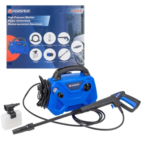 Мойка высокого давления электрическая (230-240В,1400Вт,номин.расход 5л/мин.,макс. давл.105 бар, раб.давл.70 бар,шланг 3м,шнур 5м)