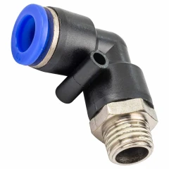 Фитинг угловой для пластиковых трубок 10мм с наружной резьбой 1/4''