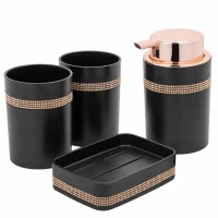 Набор для ванной комнаты 4пр. (мыльница, дозатор для мыла, подставка для зубных щеток, подставка для косметических аксессуаров)