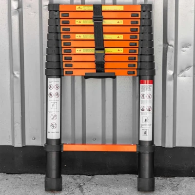 Лестница телескопическая алюминиевая односекционная (3.2м,11ступенек, max нагрузка 150кг, вес 8.2кг)