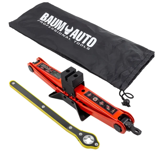 Домкрат механический ''ромб''2т (h min 115мм, h max 400мм, L-420мм) в водоотталкивающем чехле в комплекте с ключом трещоточным (L - 340мм)