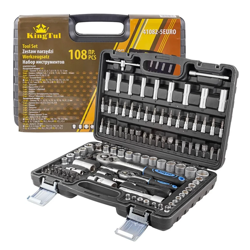 Набор инструментов 108пр.1/2'',1/4''(6гр.)