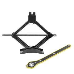 Домкрат механический ''ромб'' 2т с резиновой накладкой и трещоточной ручкой-воротком(h min 120мм, h max 415мм),в водоотталкивающем чехле