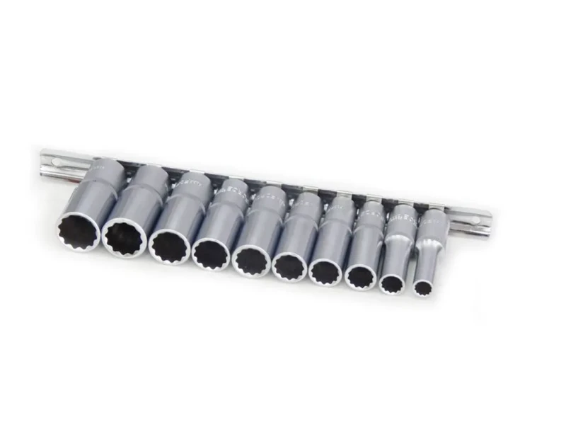Набор головок глубоких, 12-гр., 10пр., 3/8''(8, 10, 12 -19мм) на планке
