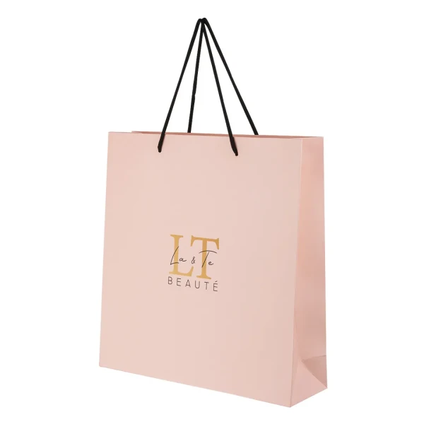 Пакет бумажный упаковочный розовый 33.5*32*9.5cm