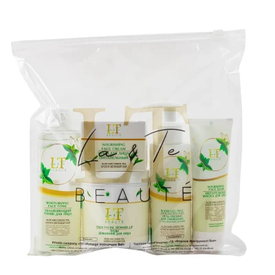 Набор Алоэ и зеленый чай(питательная маска.ПЭДЫ,крем для лица.гель-пилинг.тоник для лица.пакет 250*250)