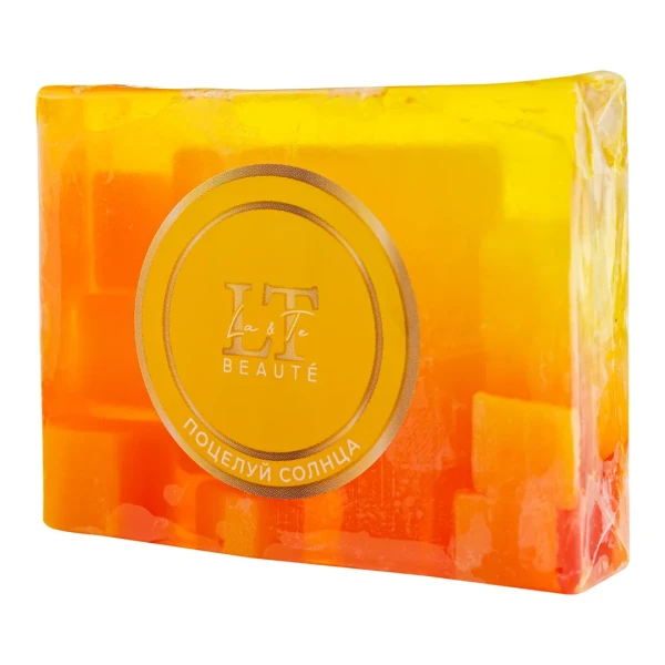 Мыло(+ уп)твердое ручной работы с добавлением эфирных масел ''Поцелуй солнца''