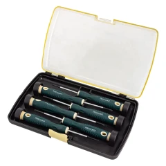 Набор отверток ювелирных 6пр. (SL: 2.0, 2.4, 3.0.PH 00.0,1), в пластиковом держателе