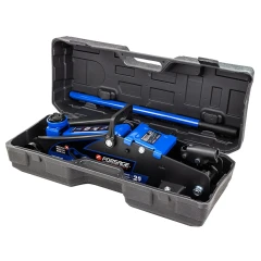 Домкрат подкатной гидравлический 2,5т с фиксацией (h min 140мм, h max 387мм) в кейсе с резиновой накладкой