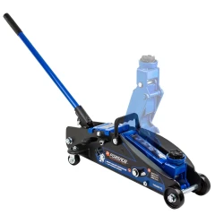 Домкрат подкатной гидравлический 2,5т с фиксацией (h min 140мм, h max 387мм) в кейсе с резиновой накладкой