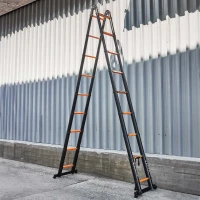 Лестница-стремянка телескопическая алюм. бытовая 3.6+3.6м (9+9 ступ.)