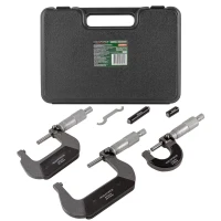 Набор микрометров, 3пр. (0-25, 25-50, 50-75мм, 0.01мм), в футляре