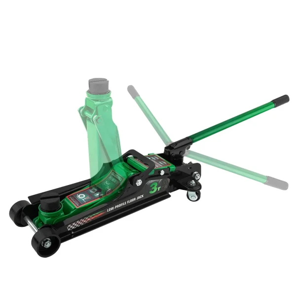 Домкрат подкатной гидравлический низкопрофильный 3т (поворотная ручка 360°,h min 85мм, h max 385мм)