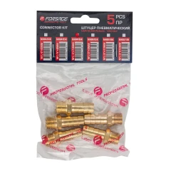 Штуцер пневматический наруж. резьба 1/4''- ''елочка''10мм, к-т 5шт.