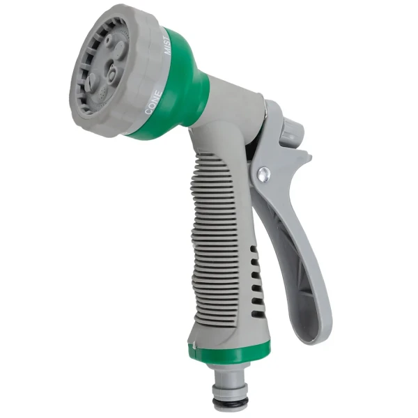 Шланг садовый ПВХ 12ммх18м с пистолетом распылителем + 1 штуцер и 2 быстроразъема под шланг (6 режимов распыления,8bar)