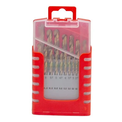 Набор сверл по металлу HSS TIN 19пр.(1-10мм, шаг 0.5мм), в пластиковом футляре
