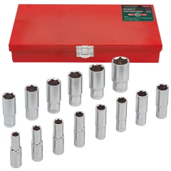 Набор головок глубоких 14пр. 1/2''в мет.кейсе