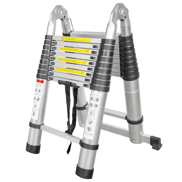 Лестница-стремянка телескопическая алюм. бытовая 3.1+3.1м (10+10 ступ.)