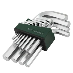 Набор ключей Г-образных 6-гранных 13пр. (2, 2.5, 3-8, 10, 12, 14, 17, 19мм)в пластиковом держателе