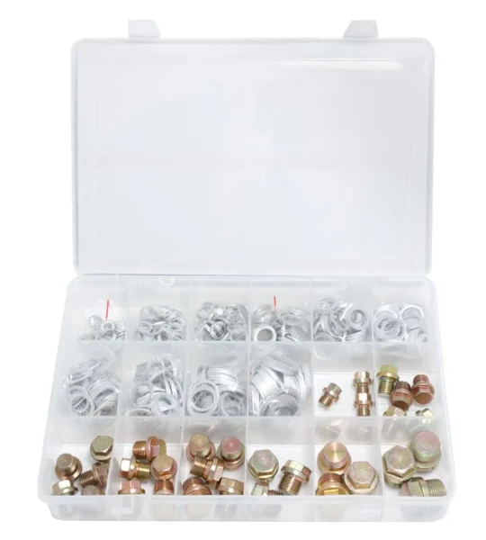 Набор маслосливных пробок с шайбами, 534пр.(М10, М12-М16, М18, М20), в кейсе
