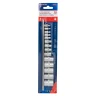 Набор головок Е-профиль 15пр. 1/4''&3/8''&1/2''(1/4''Е4-Е8,3/8''Е10-Е14,1/2''Е16-Е24) на планке