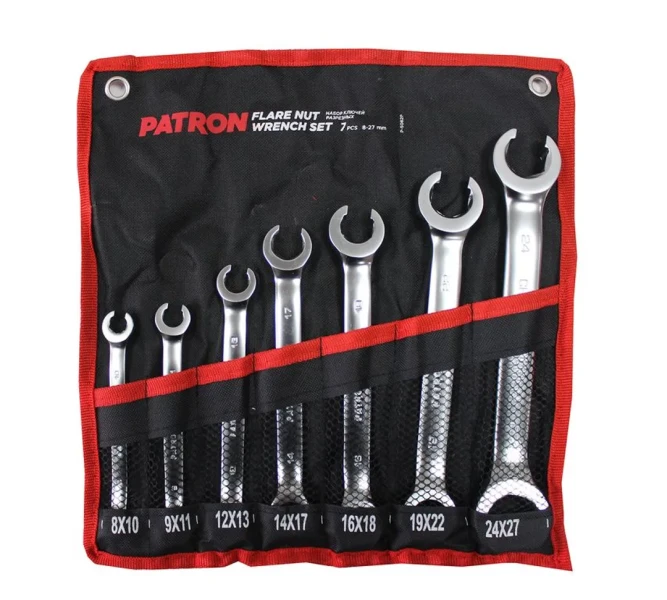 Набор ключей разрезных 7 пр. (8x10,9x11,12x13,14x17,16x18,19x22,24x27мм), на полотне