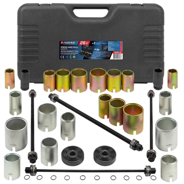 Набор инструментов для замены сайлентблоков, втулок и подшипников 26+2пр.