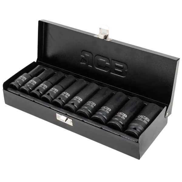 Набор головок ударных глубоких 10пр.,1/2''(12гр.) (10,12-15,17,19,21,22,24мм), в пластиковом кейсе