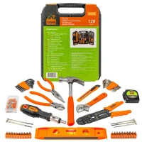 Набор инструментов 129пр.(шарнирно-губцевый,биты,отвертки,молоток, нож канцелярский), в кейсе