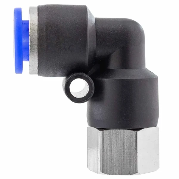 Фитинг угловой для пластиковых трубок 6мм с внутренней резьбой 1/8''