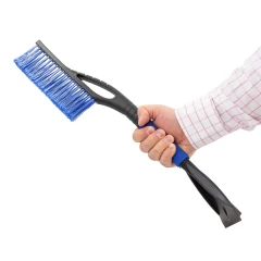 Щетка для снега в усиленном корпусе со скребком и накладкой на рукоятке(L общая 58cм, L рабочая 20cм, скребок 10.5см, цвет-синий)