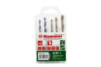 37081 Набор сверл Hammer Flex 202-913 DR set No13 HEX (5pcs) 5-8mm металл\дерево, 5шт.