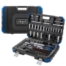 Набор инструментов 150+6пр.1/4''3/8''1/2''(6-гр.)(4-36мм, 3/8'':10-19мм 12гр., 1/2'':27,30,32,36-12гр.)+(биты 5/16'':М6,8,10,12,14, гибкий удлинитель 1/4'')