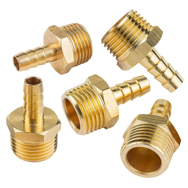 Штуцер пневматический наруж. резьба 1/2''- ''елочка''8мм, к-т 5шт.