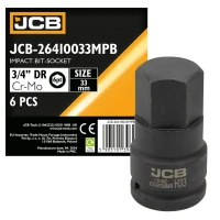 Головка-бита ударная 6-гранная 3/4'', 33мм