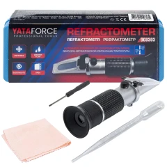Рефрактометр 3в1(антифриз, электролит, омывающая жидкость), в пластиковом футляре