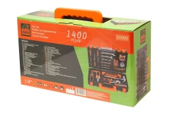 Набор инструментов 1400 пр 1/4''(шарнирно-губцевой, ударный, головки, отвертки, биты, крепежи) (6гр.)(5-13мм) в кейсе