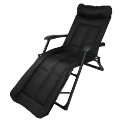 Шезлонг складной (черный)(1780х670х300мм, макс. нагрузка 200кг)