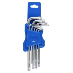 Набор ключей TORX Г-образных длинных 9пр. (Т10, Т15, Т20, Т25, Т27, Т30, Т40, Т45, Т50)в пластиковом держателе