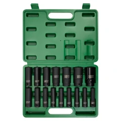Набор головок ударных глубоких 16пр. 1/2'' 6гр.(10-19,21,22,24,27,30,32мм)в кейсе