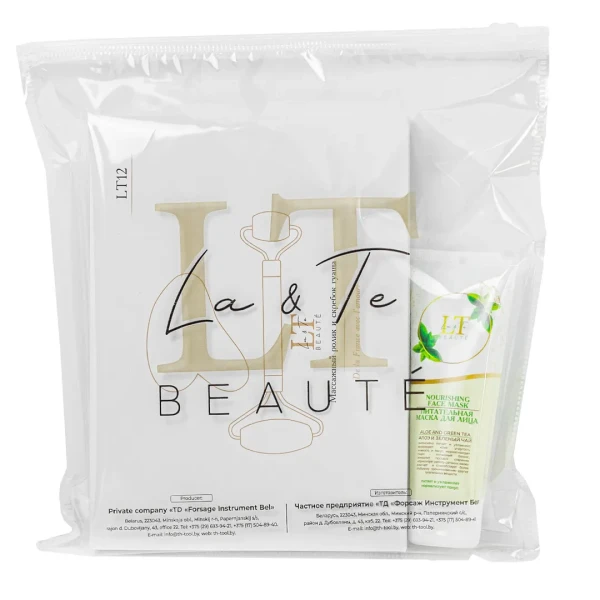 Набор Алоэ и зеленый чай(маска для лица.набор(массажный ролик+скребок гуаша.пакет 250*250)