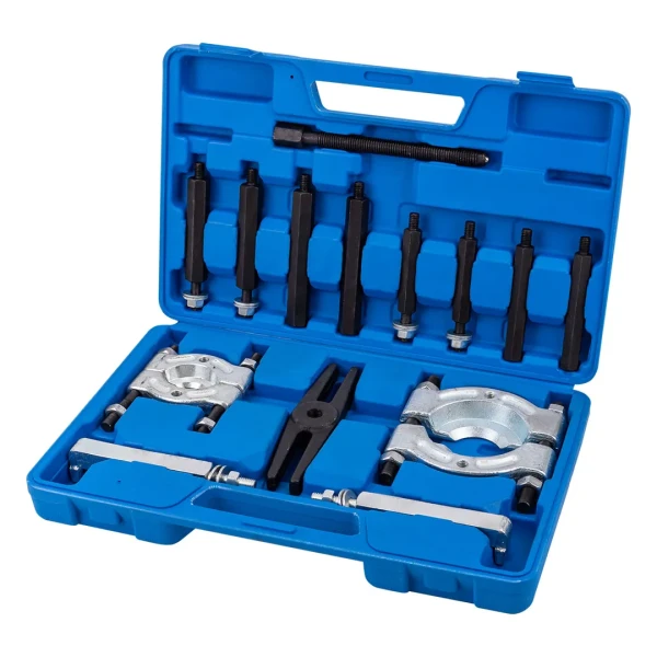 Набор съемников комбинированный 14пр. (сегментного типа: 30-50, 50-75мм, двухлапый: 120мм), в кейсе
