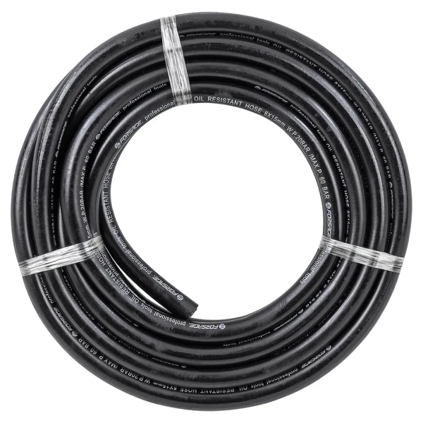 Шланг резиновый армированый бензо-маслостойкий 8х15ммх5м(повышенная гибкость и сопротивление к излому,раб.давл. 20bar,max 60bar,-30C°+70C°,DIN20018)