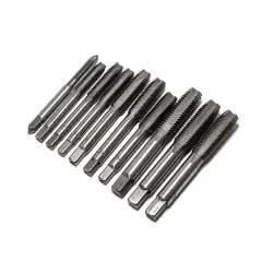 Набор метчиков метрический 10пр.(М6х1, М7х1, М8х1/1.25, М10х1/1.25/1.5, М12х1.25/1.5/1.75),в блистере